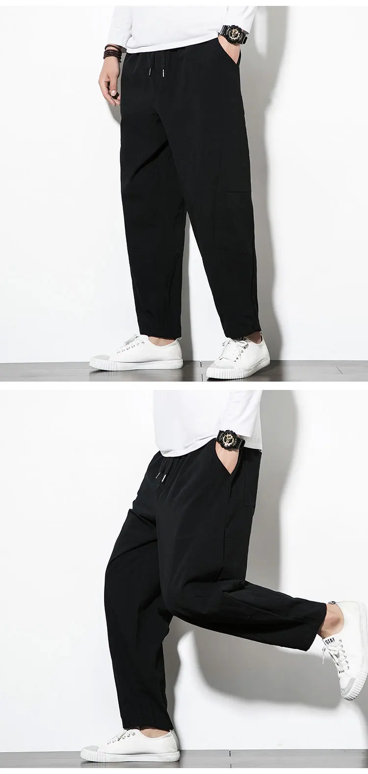 Chinese-style Chinese Costume Wide-Leg Men's Trousers Spring Summer Large Size Men Casual Retro Loose Harem Pants Lantern Pants