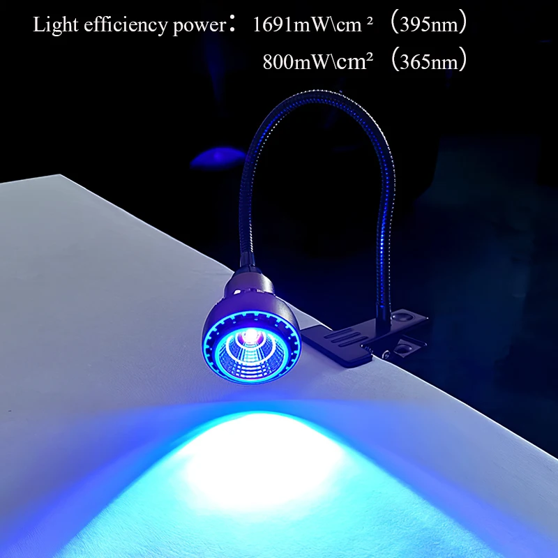 405nm UV Resin Curing Lamp LED Ultraviolet Light Point Spotlight Clip 395nm 365nm Green oil UV Glue Epoxy Solder Optical Film