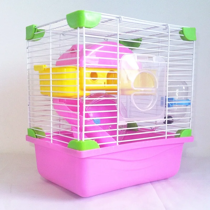 Small Bed& Breakfast Hamster Cage Gold Bear Cage Hamster Villa Hamster Supplies Toy Double Layer Castle Cage