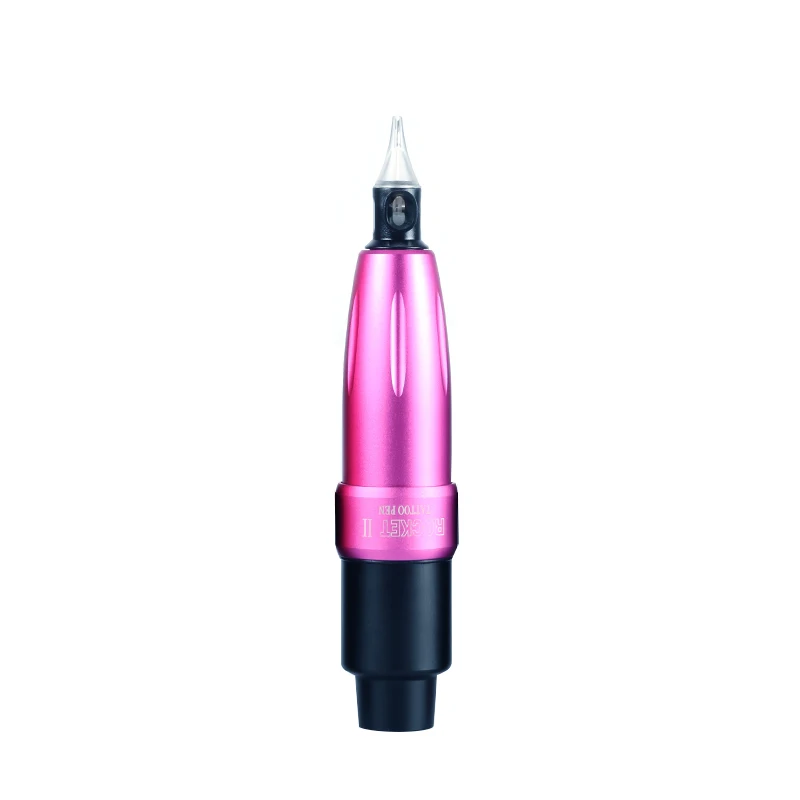 Pink Обновленная версия Rocket Tattoo Pen II поколения Мощный Тихий Гибридный автоматический мотор алюминиевый сплав татуировки - Цвет: Pink