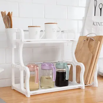 

New Kitchen 2 Layers Storage Rack Holder Tableware Shelf Drying Rack Drainer Multifunction Plastic Tool Utensils Cutlery Organiz