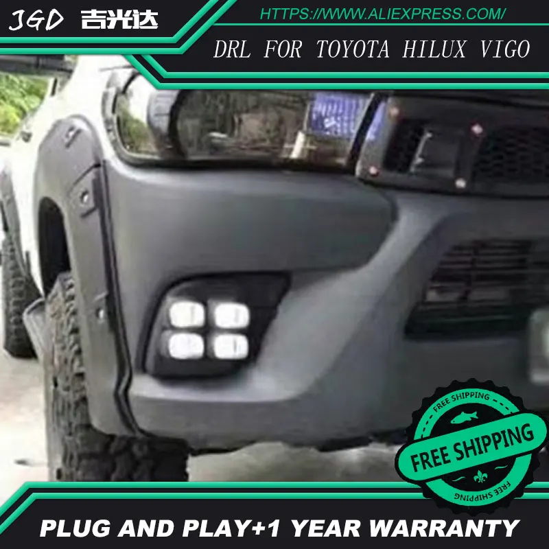 Чехол для Toyota Hiliux vigo 2015 2016 супер яркий водонепроницаемый ABS автомобильный DRL 12 В