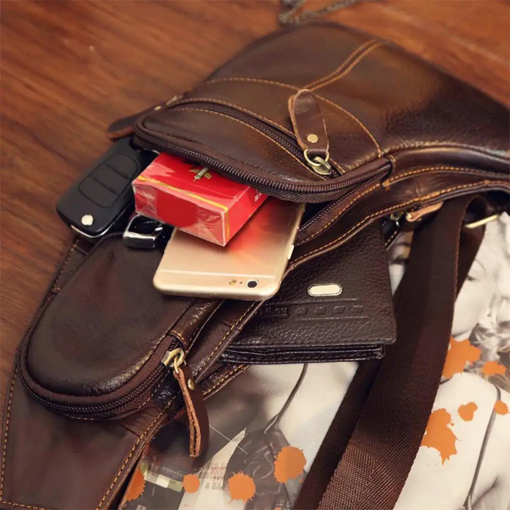 Поясные Сумки из натуральной кожи сумки через плечо для мужчин на ремне