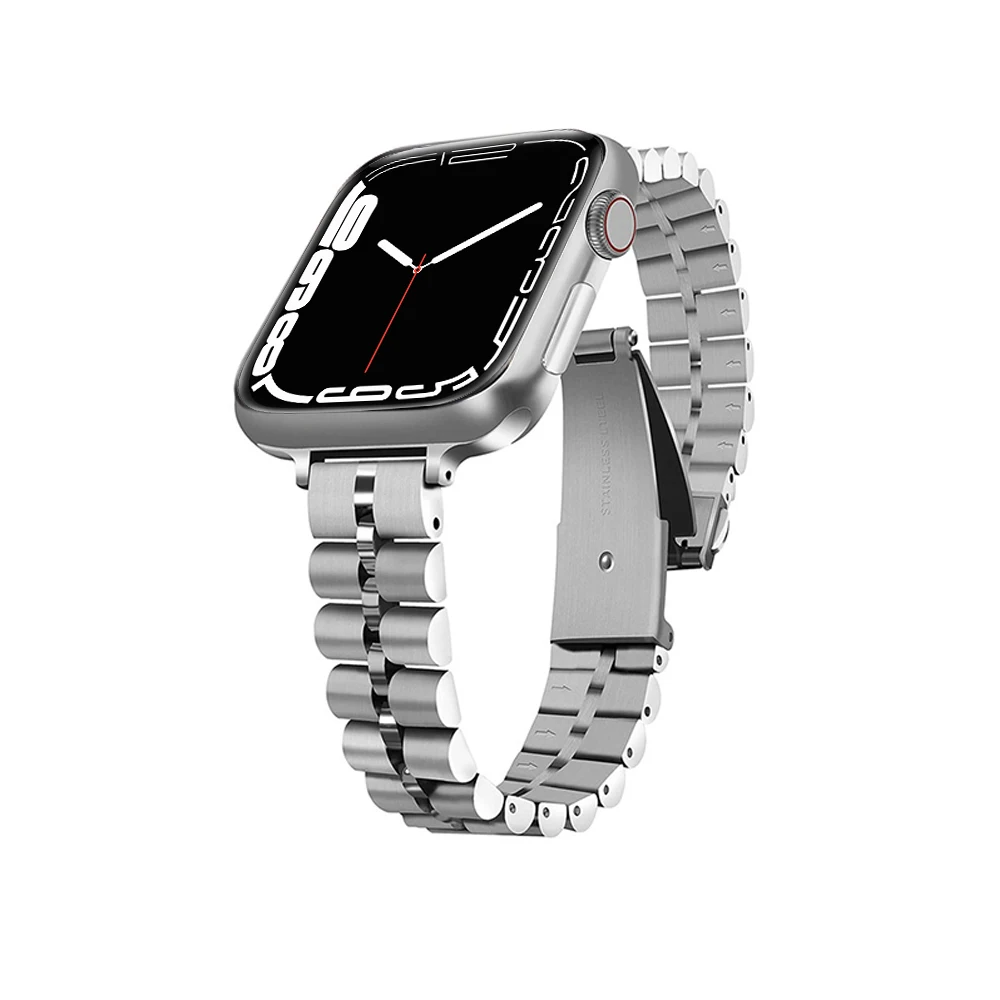 Stainless Steel Strap For Apple Watch Band 44mm 40mm 45mm 41mm 42mm/38mm  14mm Metal Belt Bracelet Iwatch Serie 3 4 5 6 Se 7 - Watchbands - AliExpress