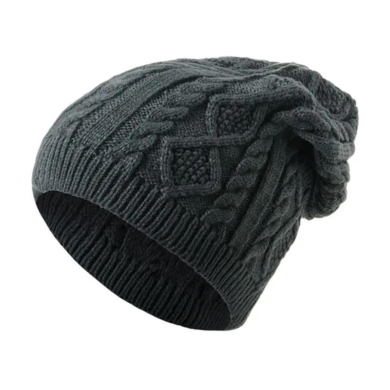 Унисекс уличная зимняя мужская и женская теплая Повседневная стильная акриловая шапка Толстая эластичная вязаная детская плюшевая Полиэстеровая шапка