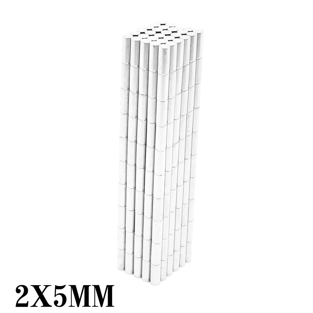 

50/100/200/500/1000/2000PCS 2x5 Long Strong Powerful Magnets Disc Permanent Magnet 2x5mm Small Round Neodymium Magnet 2*5