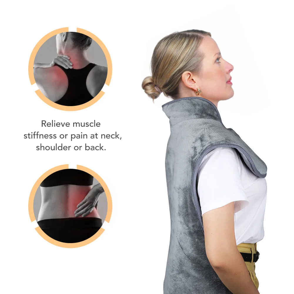 Electric Heating Pad Soft Blanket Shoulder Neck Heating Shawl Detachable Portable Relieve Body Pain