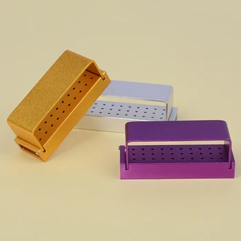 

30 Holes Aluminium Dentist Materials Block Dental Bur Burs Holder Dental Disinfection Box Autoclave High Speed Autoclavable