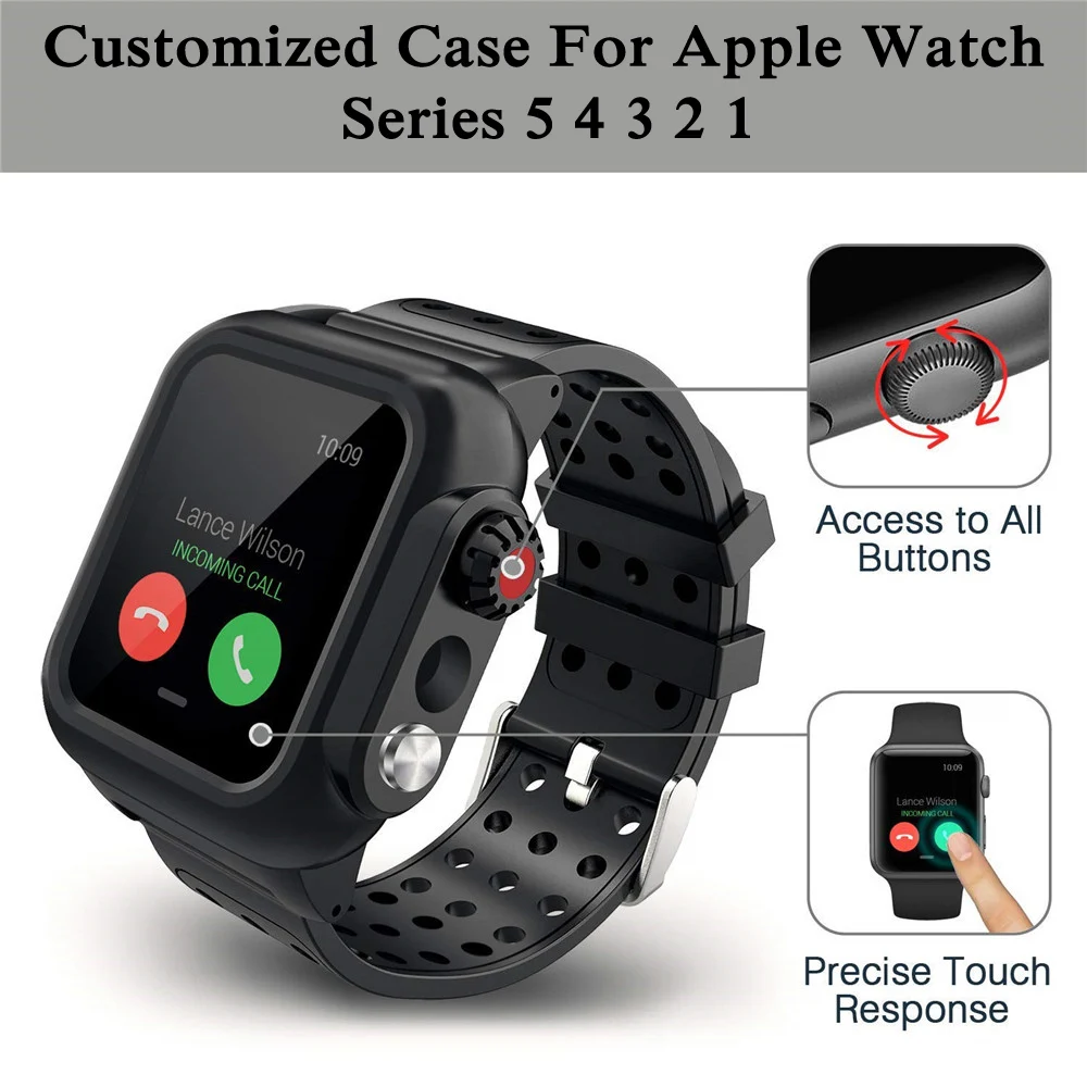 Высококачественный водонепроницаемый спортивный чехол для часов для Apple Watch 5 4 3 2 1 ремешок 44 мм 40 мм 42 мм 38 мм защитные аксессуары