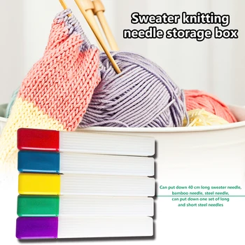 

5pcs/set Needle Storage Box Portable Sewing Tools Knitting Needles Multfunction Sweater Case for Home Sewing Organizer