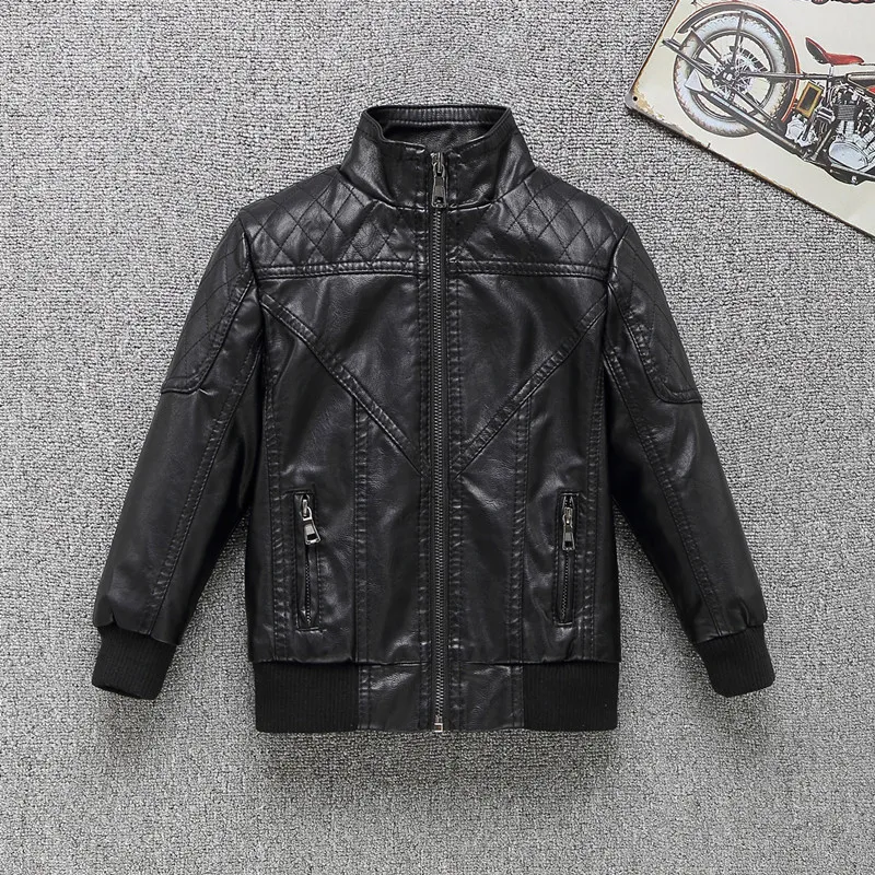 incredible Spring Boys Jacket can detached Hood Leather Winter Warm Child Coat Thicken PU Leather Casual Child