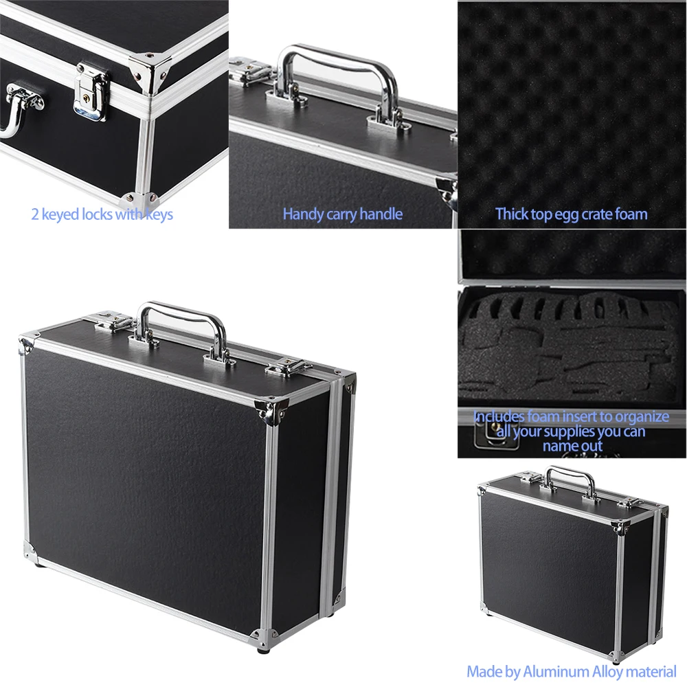 

Permanent Makeup Supply Tools 1pcs Silver Small Tattoo Machine Gun Case Aluminum Carrying Storage With Lock For Tattoo Body Art