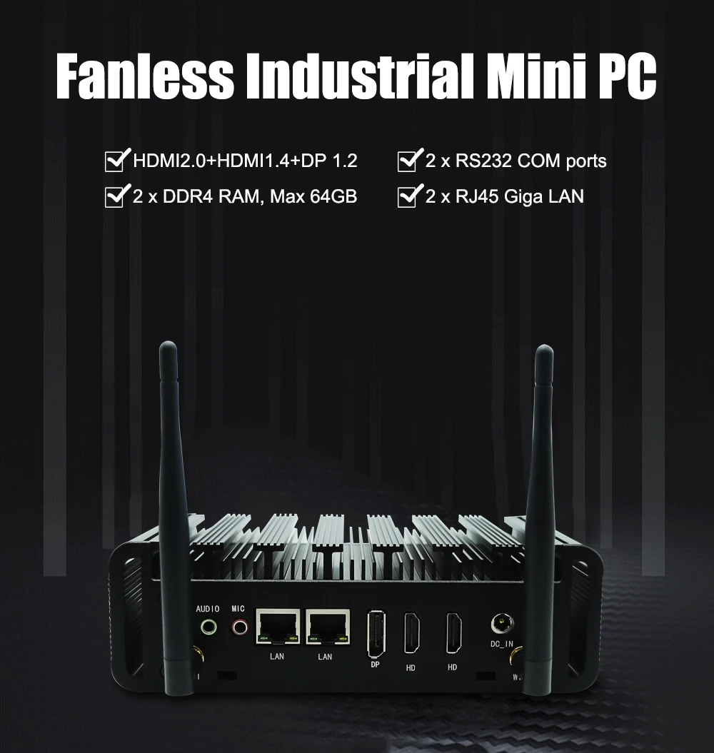 

EGLOBAL Mini Computer Intel i3-8145U 32G RAM 512G SSD Mini PC Windows 11 2*HD 1*DP Dual LAN Dual COM Desktop Computer Gaming PC