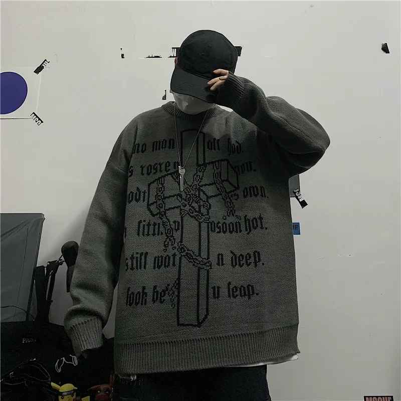 Woherb Harajuku BF Свободные пуловеры с буквенным узором и круглым вырезом, свитер с длинным рукавом для женщин, повседневные винтажные топы, джемперы в Корейском стиле, новинка 91310