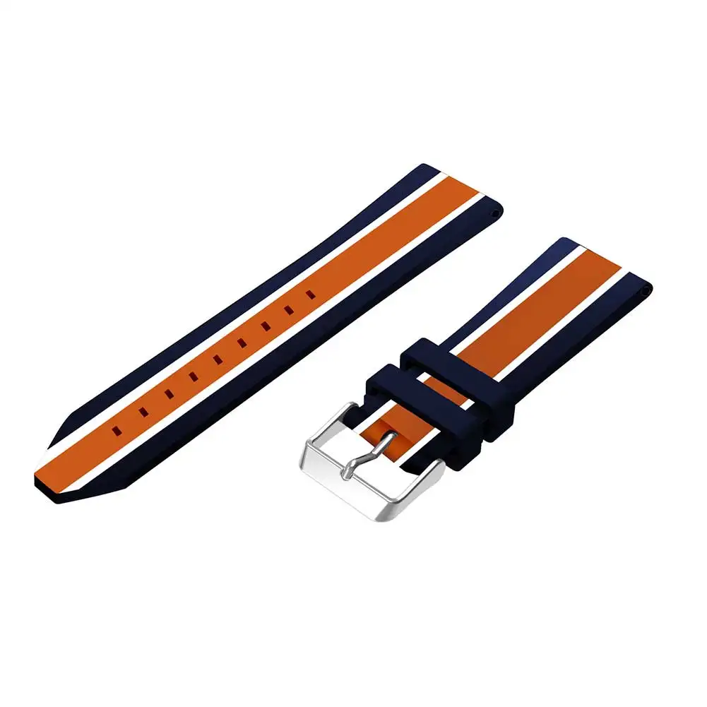 stripe orange Быстрый выпуск 22 мм Универсальный ремешок для часов Силиконовый Браслет напечатанный ремешок для часов для samsung gear S3 Frontier wrisstrap - Цвет: stripe orange