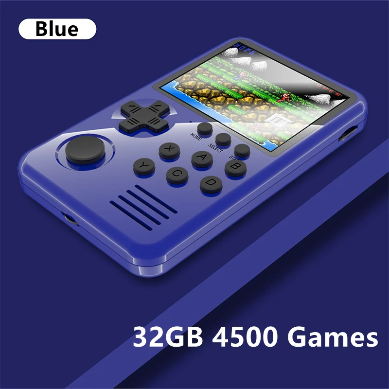 Best M3S M3 PLUS 3.2inch mini portable game console 4GB/32GB 1500+ free retro games 8/16/32/128 bit game kids gift 