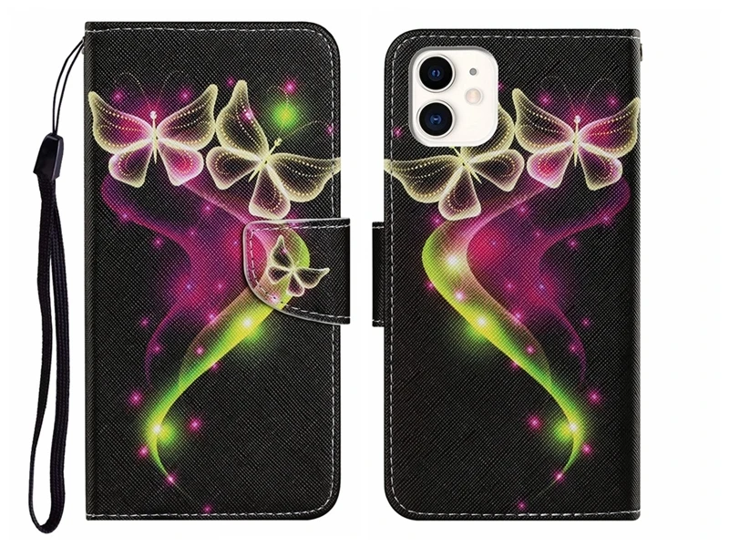 Beautiful Butterfly Pattern Phone Case For iPhone 6 6S 7 8 Plus 12 11 Pro X XS XR Max Flip Leather Wallet Card Slot Back Cover iphone silicone case