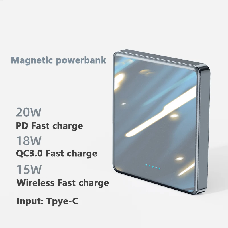 10000mAh Mini For Apple Battery Pack Wireless Magnetic Fast Charger Power Bank For iphone 12 13 Pro Max Mini External powerbank smart power bank Power Bank