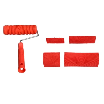 

7Inch Roller Painter 4 PCS Wood Graining Painting Tool Art Wallpaper Imitation Wood Grain Tool Wall Texture Art Painting