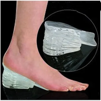 

HOT 1pair 5 Layers Adjustable Taller Insole Silicone Gel Inserts Lift Shoe Pads Increase Height Foot Massage Comfortable