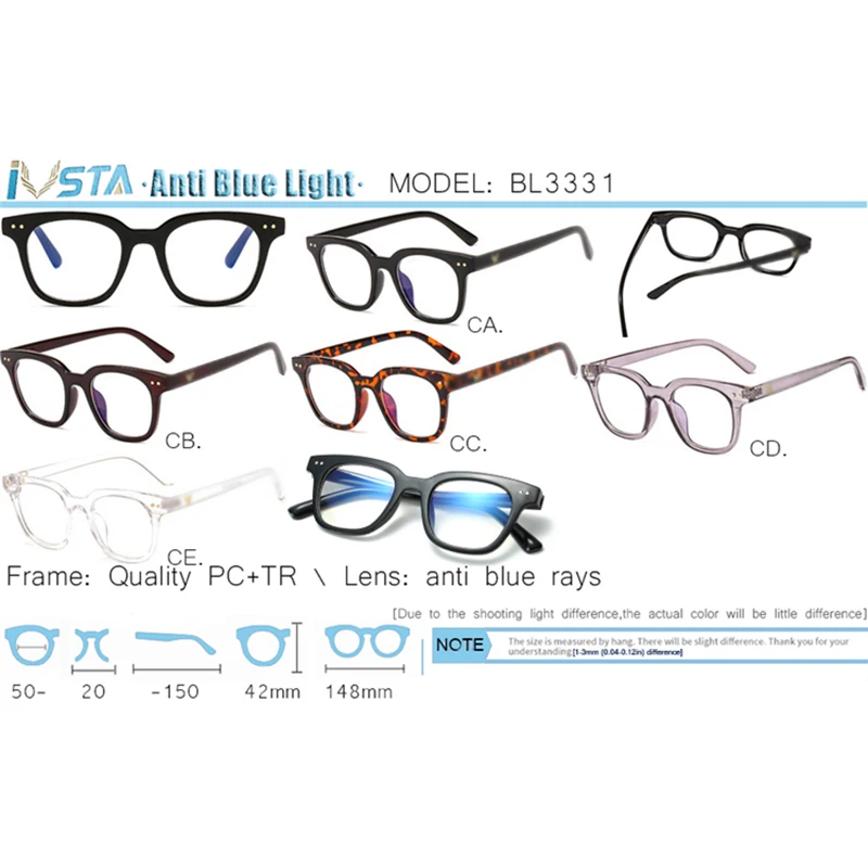 IVSTA компьютерные очки игровой анти синий светильник прозрачный миопия стимпанк