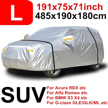 

485cm 191 inch 210T Polyester SUV Car Cover Water Rain Proof Protector Uv Sun Snow Resistant Full Covers D40