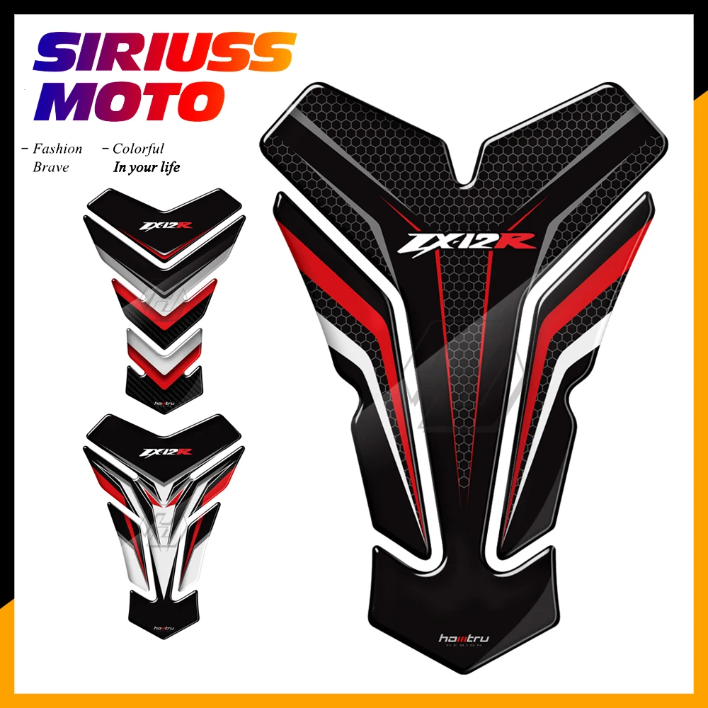 

3D Motorcycle Tank Pad Protector Sticker Case for Kawasaki Ninja ZX12R ZX-12R Decals