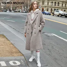 Vero Moda Новое поступление шерстяное пальто из овечьего меха в ломаную клетку | 319427512