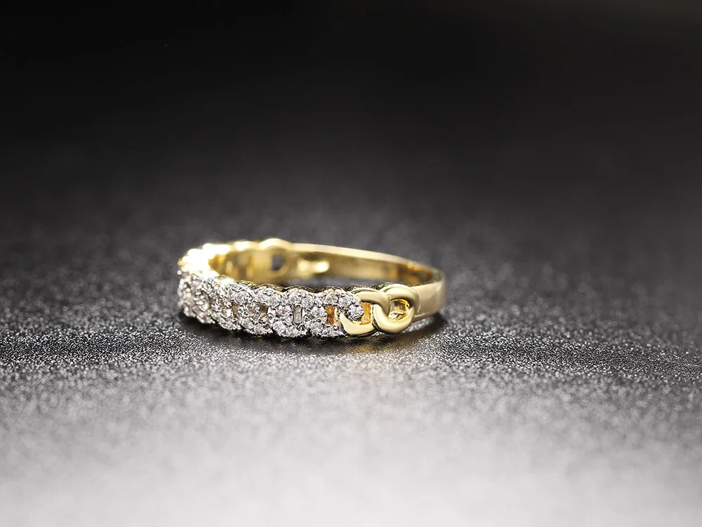 Gold Farbe Stapeln Ringe für Frauen Hohl Micro-intarsien Zirkon Kristall Punk Koreanischen Stil 2024 Mode Schmuck Dropshipping R733 – Detail 7