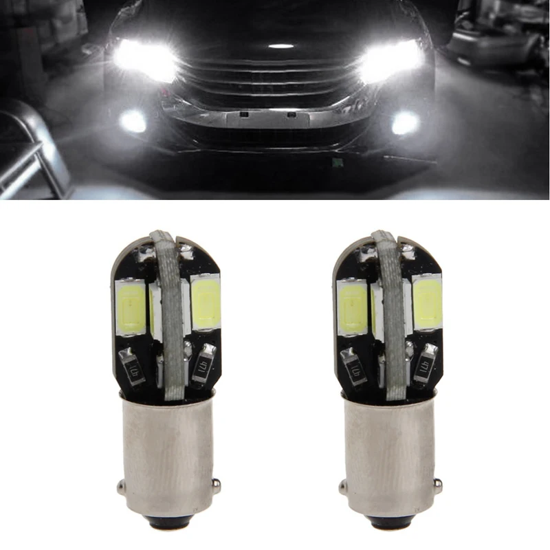 1 пара Автомобильные светодиодные лампы 12 В постоянного тока BA9S H6W 5630 8 SMD |