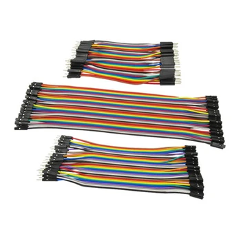

10Pcs 20cm 40P AWG26 2.54mm Pitch DuPont Wire Array With Double 1P-1P Housing Female to Female, Male to Female, Male to Male