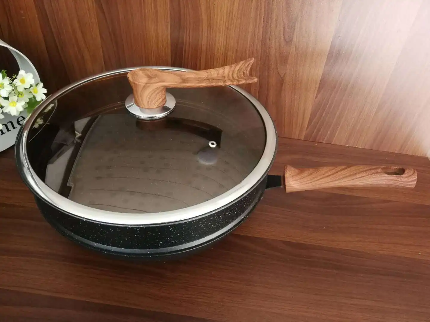 Антипригарная кухонная посуда maifanshi fusion из алюминия, бездымный горшок, термостойкая сковорода для приготовления пищи, ВОК, износостойкие кухонные сковороды