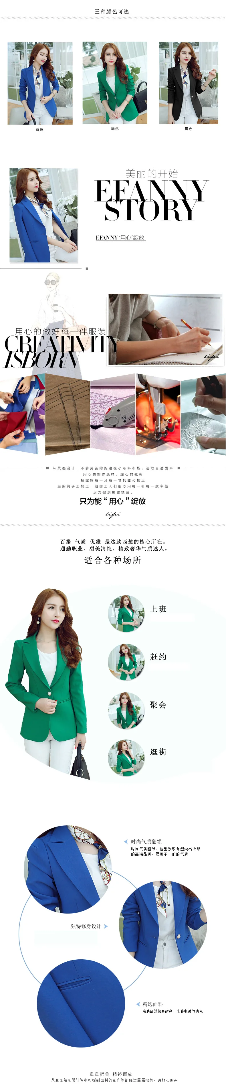Spring And Autumn New Style Korean-style Slim Fit Slimming Small Suit WOMEN'S Coat Fashion Mid-length Long Sleeve Suit Wholesale