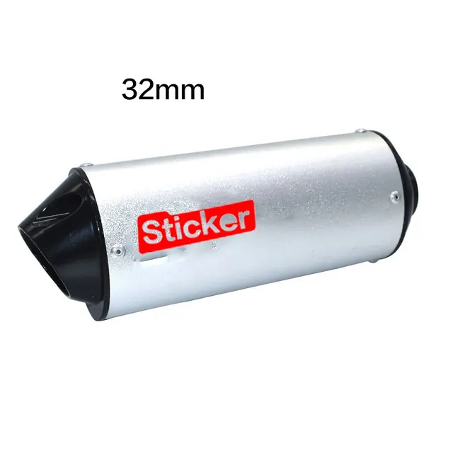 28mm 32mm 38mm For 125cc 150cc 160cc Atv Motorcycle Exhaust Muffler Escape Moto Pipe Dirt Pit Bike For Honda Yamaha Kawasaki 32mm silver