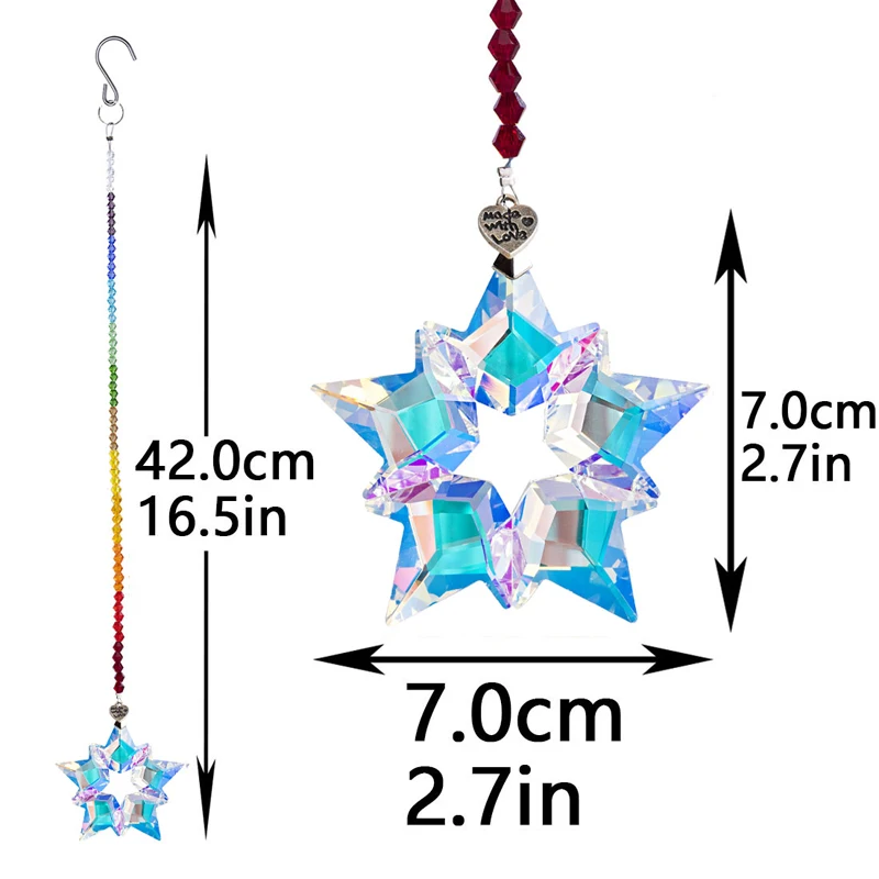 H& D 2 цвета хрустальные снежинки Suncatcher окна Висячие чакра бусины орнамент Рождественское украшение Радуга производитель коллекция подарок