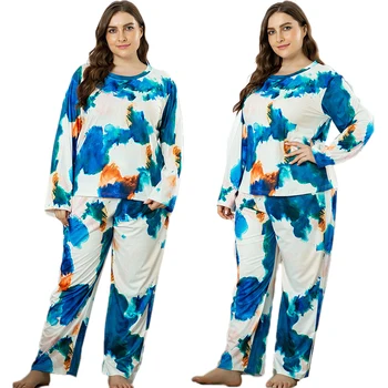 

Fashion Ladies Pajamas Set Women Pyjamas Plus Size Sleepwear Night Suit Home Wear Casual Loose Printed Nightwear Loungewear New