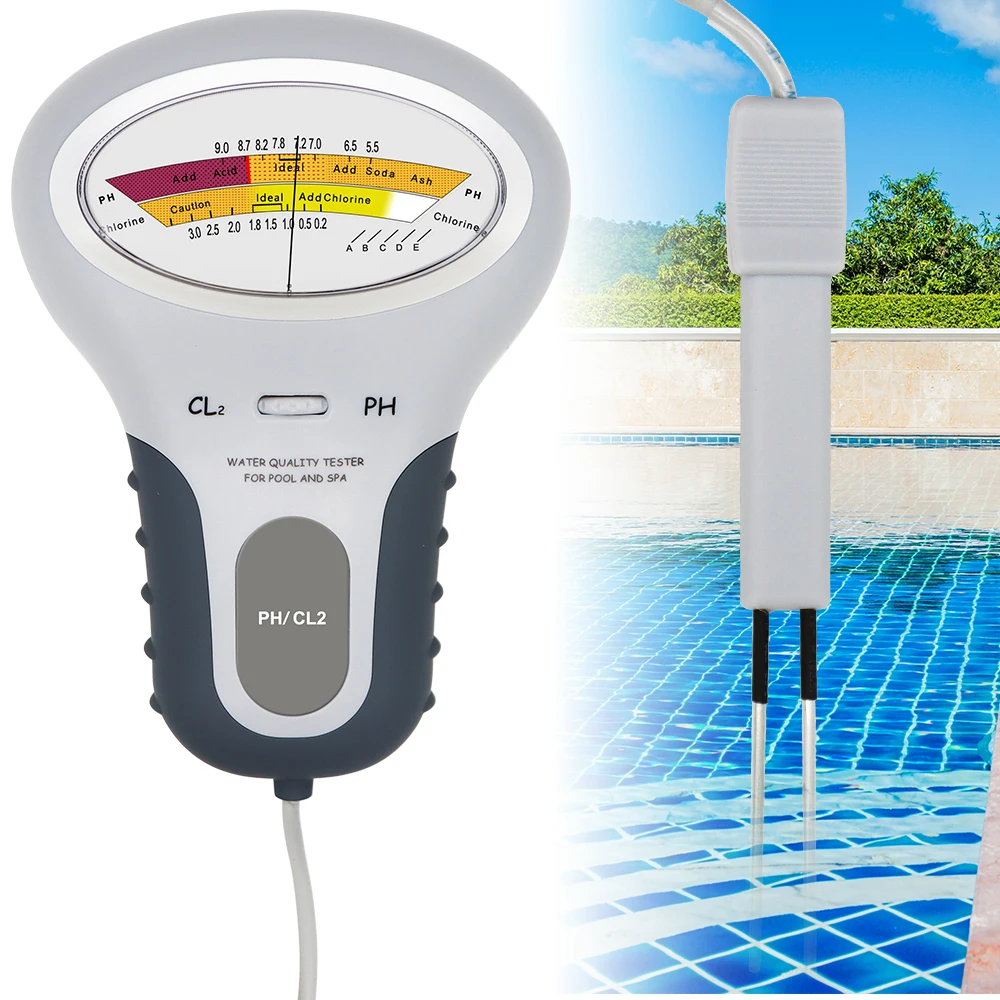 H8cd84e9e7d5d45758ac74cf6fe354b8ai 2 in 1 Chlorine Meter PH Chlorine Tester PC-101 Level Portable Digital PH Meter Water Quality Pool Spa Analytical Instruments Mallzona