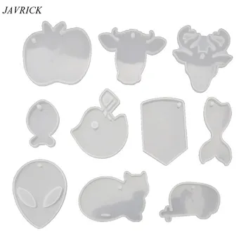 

10Pcs Keychain Pendant Silicone Resin Mold Aliens Cat Epoxy Resin Jewelry Making