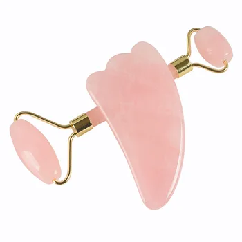 

Rose Quartz Roller Lifting Tool Slimming Face Massager Natural Jade Facial Massage Roller Stone Skin Massage Beauty Care Set Box