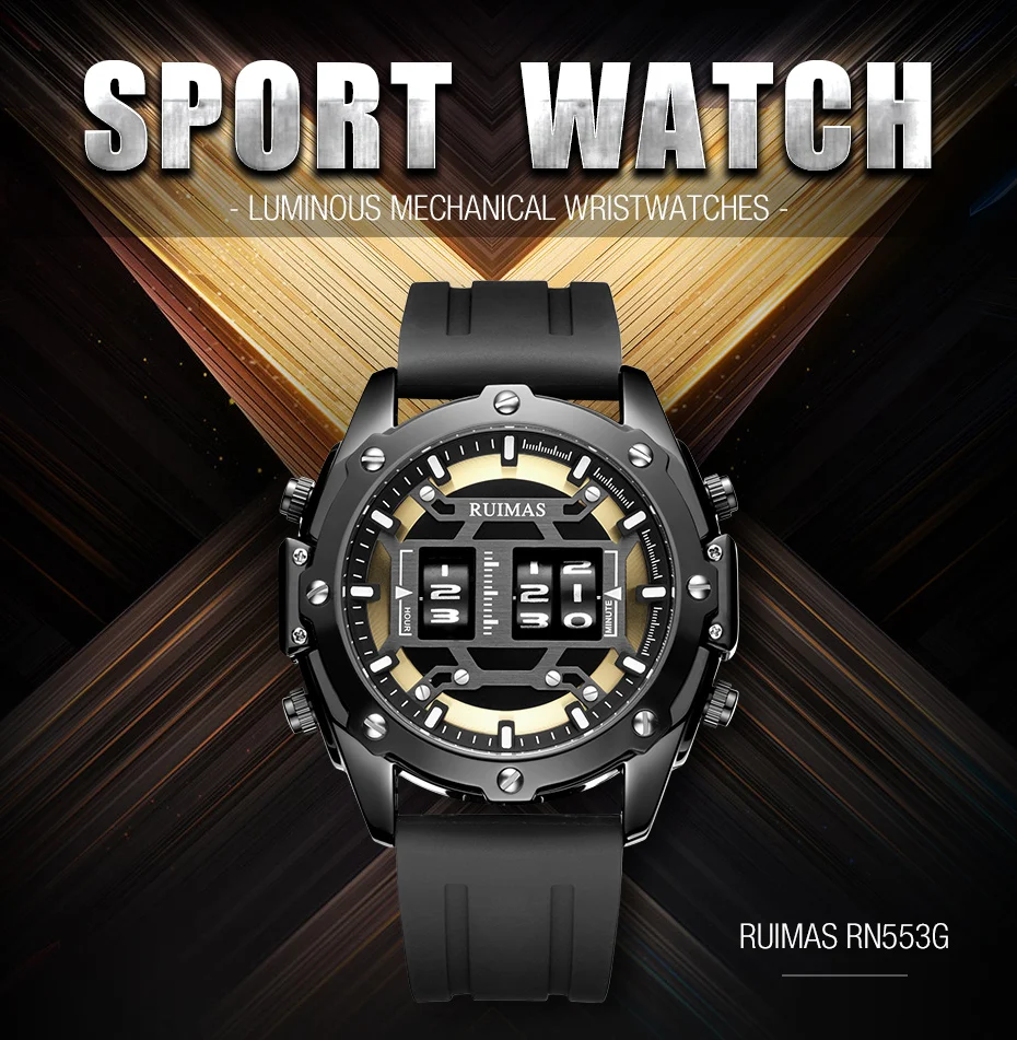 à prova dwaterproof água relógio de pulso quartzo reloj hombre presente