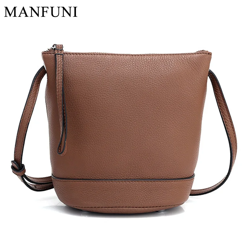 

Women Bag Genuine Leather Small Messenger Bag Ladies Retro High Quality Bucket Bag Summer Daily Casual Crossbody Bags Purse