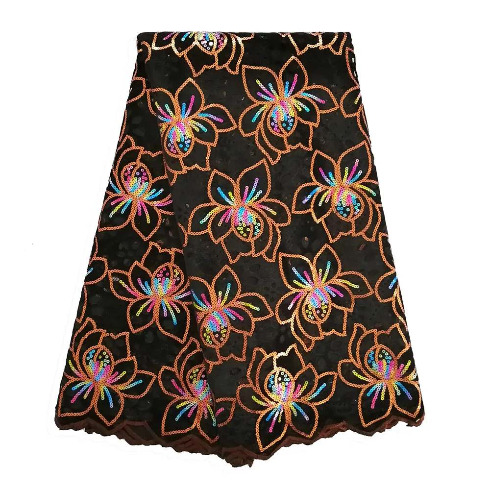 

Nigeria Flannelette Lace Fabric 2019 High Quality Lace with Sequins 5 yards for Party&Wedding Nigeria Embroidery Lace Fabric