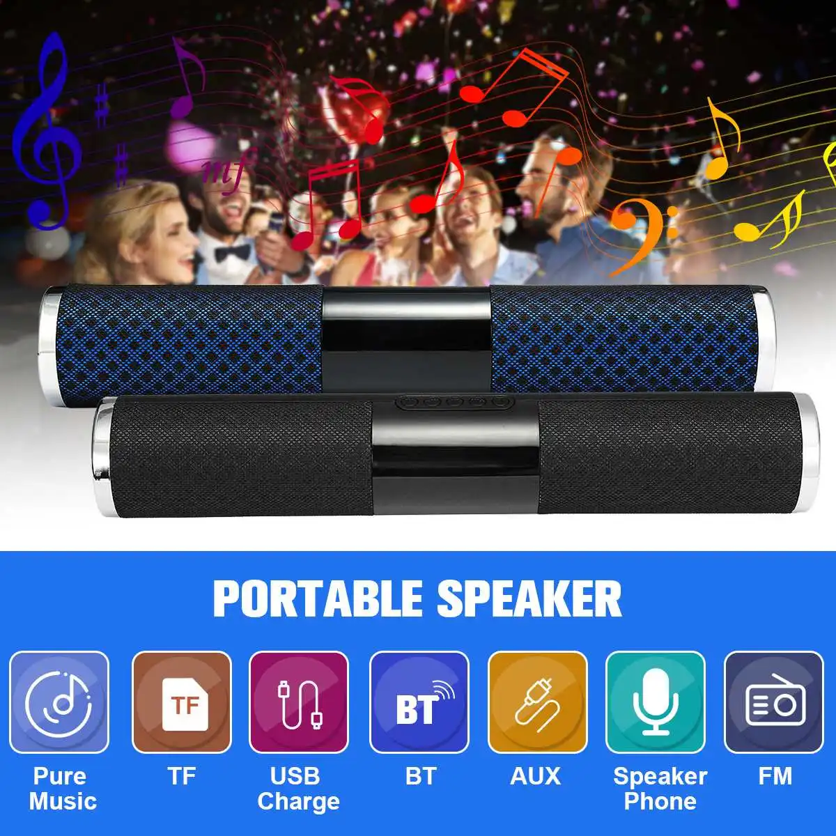 Wireless bluetooth Sport Speakers Mini Portable Speaker Super Bass Subwoofer Stereo FM for Computer Office Outdoor Rechargeable