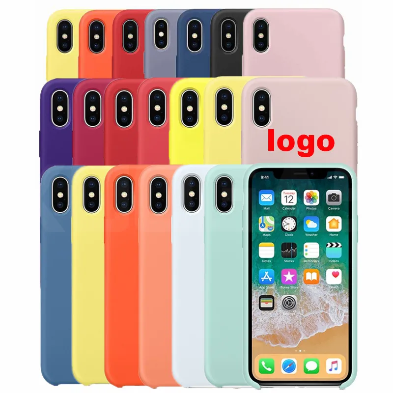 

Luxury Original Official Silicone Case For iPhone 7 8 Plus For Apple Case For iPhone X XS Max XR 6 6S 5 5S SE Cover case YPAY
