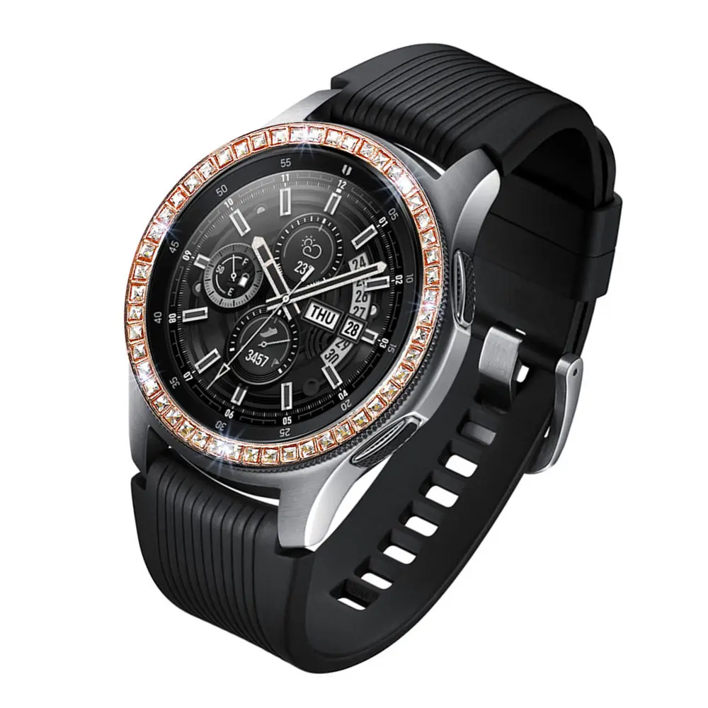Чехол с цветным бриллиантом для samsung Galaxy Watch 42 мм, ободок, кольцо, защитная крышка, спортивная мода, клей, металлический бампер, Аксессуары 42