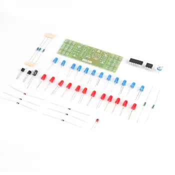 

NE555 + CD4017 Red Blue Double Color Flashing Lights Board Kit Strobe Practice Learning DIY Kits Electronic Suite Module