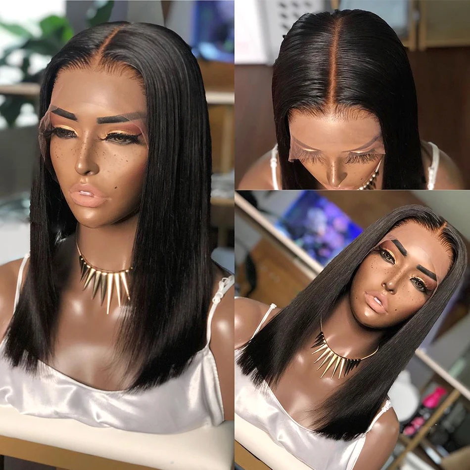 Rosabeauty, 250 плотность, бразильский короткий Боб, Реми, парик, прямые, на кружеве, человеческие волосы, парики, натуральные, на кружеве, парик для черных женщин