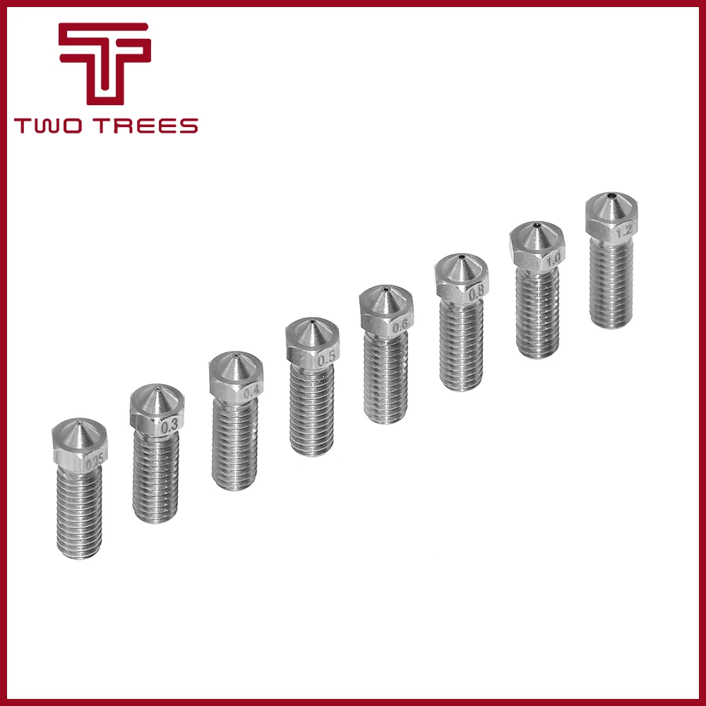 All metal Stainless steel Volcano Nozzle 0.4mm0.6mm0.8mm1.0mm1.75mm 3mm Lengthen Crater hotend For 3D Printer PLAABS (2)