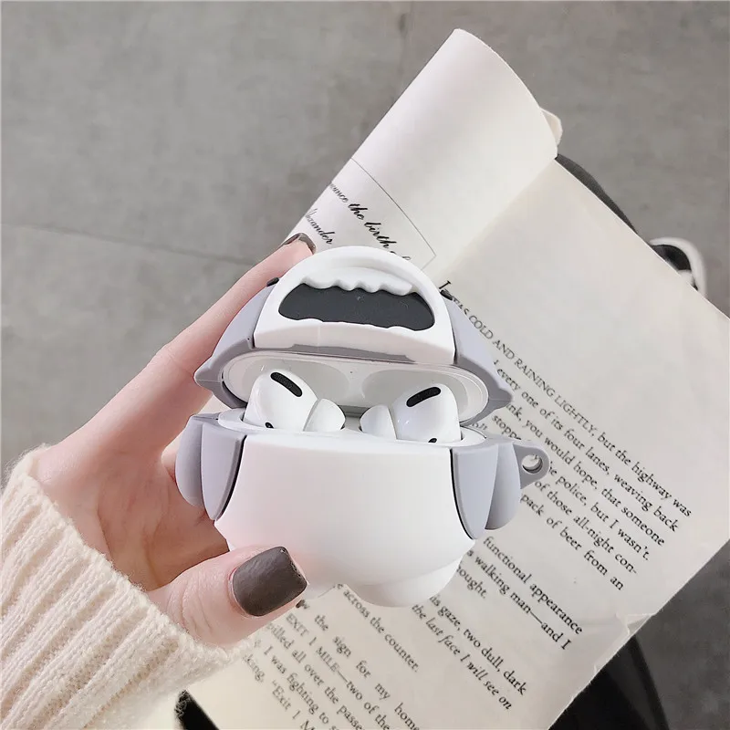 3D чехол для наушников AirPods противоударный защитный Apple Air pods 2 с кольцом и