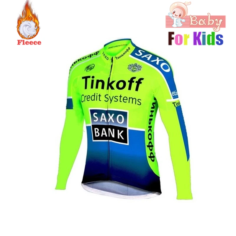 winter cycling tops Tinkoff велокофты наборы Детские профессиональные велокостюмы с длинным рукавом для мальчиков зимняя одежда для велоспорта Триатлон велосипедная форма Ciclismo - Цвет: winter cycling tops